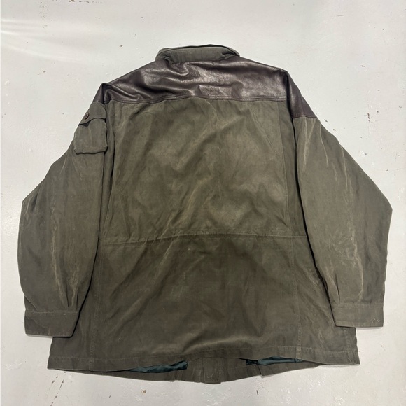 Orvis Dark Green Military Jacket with Brown Leather Details - Picture 10 of 10